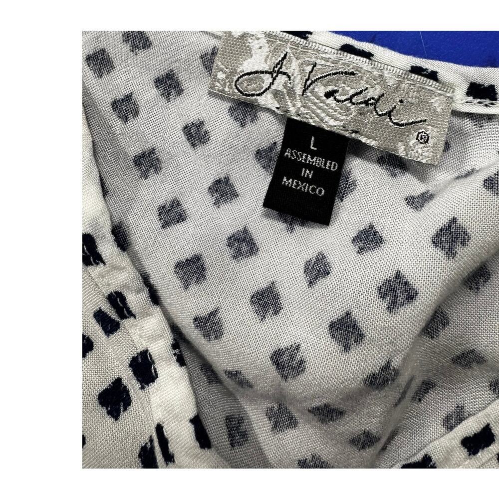 J. Valdi Large Swim Cover Up Navy Blue White Print 100% Rayon - Picture 4 of 10